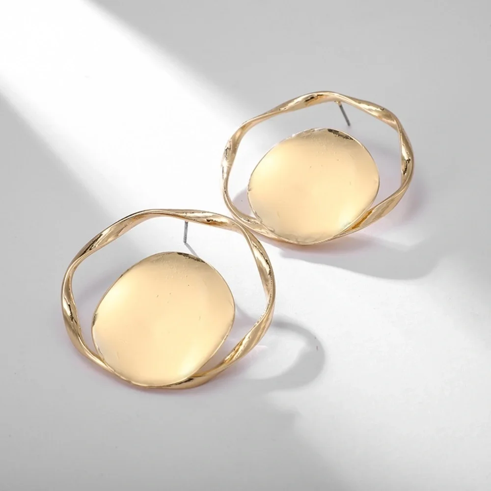 *AURIELIE* Gold Round Irregular Fashion Earrings